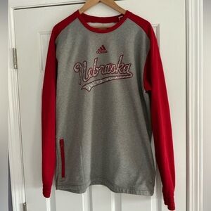 Adidas Nebraska Fleece Aeroready Long Sleeve Sweatshirt L Tall Men
